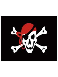 Jolly Roger Flags Red Bandanna Skull Crossbones Pirate factory direct 90x150cm7421553