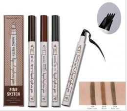 Makeup Fine Sketch Liquid Eyebrow Pencil Waterproof Tattoo Super Durable Smudgeproof Eye Brow Pen drop 3806457