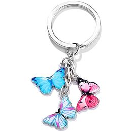 wholesale Mobile phone pendant GloryMM Multicolor Butterfly Pendant Keyring Butterfly Keychain Colourful Butterfly Cute Bag Charm for Women