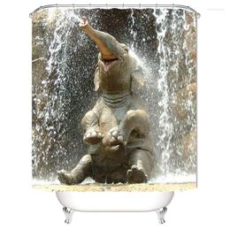 Shower Curtains 1PC 3D Elephant Water Curtain Bathroom Products Waterproof Mildewproof Wholesale