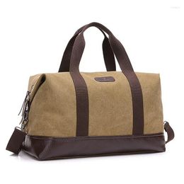 Duffel Bags Canvas Leather Men Travel Big Carry On Luggage Handbag T728 Tote Large Weekend Bag Overnight