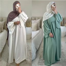 Plus size Dresses Muslim modest Abayas Dress For Women Dubai Loose Casual Comfort Robe Autumn Long Sleeve Modest Dress Islam Clothes Eid Ramadan 231118