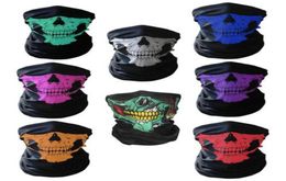 unisex Halloween Cosplay Bicycle Ski Skull Half Face Mask Ghost Scarf Bandana Neck Warmer Party headband Magic Turban balaclava1062537