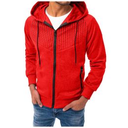 Men's Hoodies & Sweatshirts Zipper Sweatshirt Winter Sports Leisure Fitness Top Jogging Polka Dot Sweaters Hoodie Long Sleeve Size