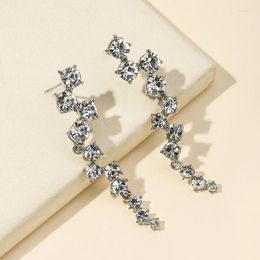 Stud Earrings Fashion Women Alloy Rhinestone Female Casual Luxury Shine Brincos Feminino Girls Ladies Boutique Jewellery