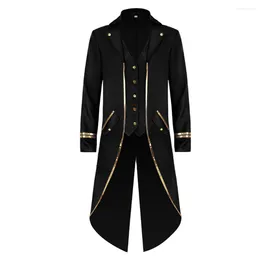 Men's Jackets Mens Mediaeval Retro Renaissance Steampunk Gothic Victorian Uniform Jacket Costumes Coat Medium Length Gentleman Male Tuxedo