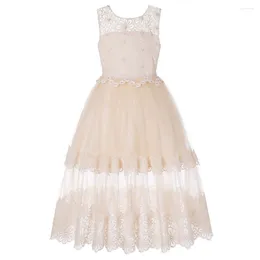 Girl Dresses Girls Direct Selling Knee-length A-line 2023 Summer Flower Long Tail Party 4-13 Years Vestidos For Wedding&birthday