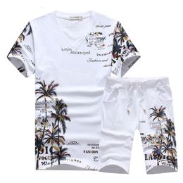 Mens Tracksuits fashion mens summer sets short casual coconut island letter printing Chinese Tshirt with pants size 5XL 230420