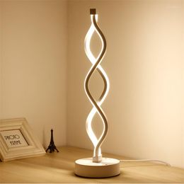 Table Lamps Creative Acrylic LED Lamp Eye Protect Bedroom Study Warm Personality Modern Simple Wave Curve