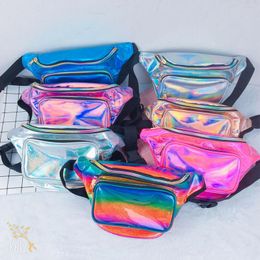 Waist Bags Fashion Womens Ladies Laser Bum Bag Fanny Pack Reflective Belt Holiday Travel Female Packs Pure Color