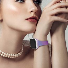 Moda pulseira de metal para apple watch 8 7 6 se 5 4 3 38 40 41 45 49mm ultra pulseira de aço inoxidável para iwatch 42 44mm