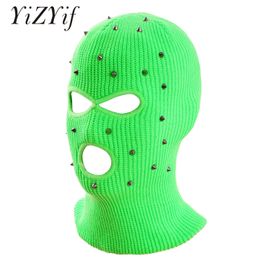 Beanie Skull Caps Candy Color Cute Full Face Cover Ski Mask Hat Bear Ear Balaclava Knitted Hats Outdoor Cycling Protection Beanies Men 231118