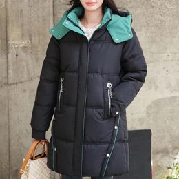 Women's Trench Coats Woman Long Coat Winter 2023 Fashion Thick Warm Clothes Women Parkas Hooded Korean Style Cotton Padded Jackets