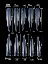 500Pcspack TransparentWhiteNatural Long Stiletto Pointy Artificial Fake Half Cover False Hand French Nails Tips Art Salon7004421