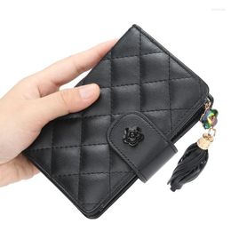 Wallets 2023 Women Short PU Leather Female Plaid Purses Nubuck Card Holder Wallet Fashion Woman Small Zipper With Coin