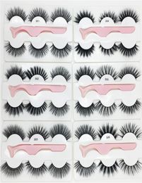 3 pairs faux mink eyelashes with tweezers New 3 Pairs set with 1pc tweezer Thick Wispy Long Fluffy Dramatic Lashes4057487