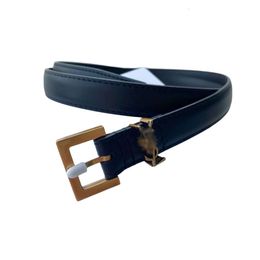 Ys Letter Belt Designer Luxury Fashion Top Quality New Hot Selling Genuine Leather Women's Letter Belt 2.0/3.0 Belt Buckle Black Belt