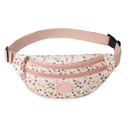 Evening Bags Waist Bags for Nylon Fashion Women Polka Dot Belt Bag Korean Style Hip Bum Bags Female Purse Ladies Belly Pouch for Phone Coins J230419