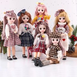 Dolls 12 Inch BJD Doll 23 Movable Joints 1 6 Makeup Dress Up 4D Eyes with Fashion Clothes for Girls DIY Toy 231118