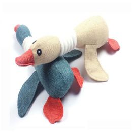 Dog Toys & Chews Cartoon Creative Wild Goose Dog Toys Sounding Linen Stuffed Squeaking Pet Toy Cute Cat Squeaky Drop Delivery Home Gar Dhesd