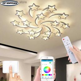 Ceiling Lights Modern Acrylic LED Star Ceiling Light Indoor Art Decorative Light Bedroom Study Dining Room Children's Room Ceiling Chandelier Q231120