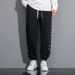 Men's Pants Heavy Embroidery Loose Bundle Feet Micro Elastic Mid-waist Sports Casual Youth Spring And Autumn Winter