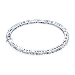 Bangle Classic Fashion Bridal Pave Aaa Cubic Zirconia Princess Cut Cz Eternity Tennis Stackable Bangle Bracelet For Drop Delivery Jewe Otlos