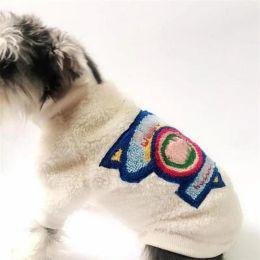 Colourful Letter Embroidery Pets Jackets Fashion Soft Touch Pet Zipper Coats Winter Thicken Schnauzer Outerwears designer dog Apparel christmas large dogs