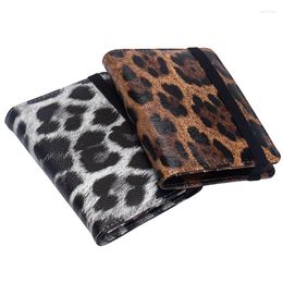 Card Holders Fashion Leopard PU Leather Passport Cover Case With Multiple Travel Document Organiser Wallet