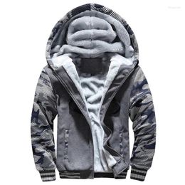 Men's Hoodies Fleece Coat Casual Plush Thicken Winter Jackets Thick Warm Zipper Sweatshirt Tops Plus Size 5XL