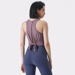 Active Shirts With Logo Loose Fit Sleeveless Yoga For Woman Cute Open Back Running Tank Tops Training Vest Gym Blouses Fitness Clothes