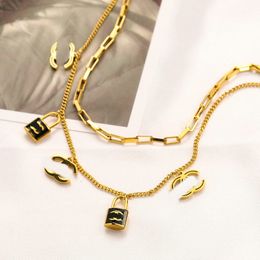 Luxusmarke Designer Halsketten 18 Karat vergoldet Brief Halskette Frauen Hochzeit Schmuck Zubehör Geschenk