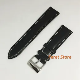 Watch Bands Classic 22MM Brown Genuine Leather Strap Stainless Steel Pin Clasp Buckle Band Fit For Men's