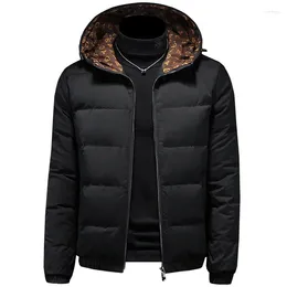 Men's Shorts High-end Winter 90% White Duck Down Bright Hooded Jacket