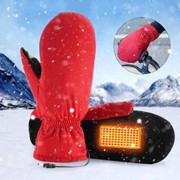 Ski Gloves Winter Heated Gloves Adult Children USB Electric Charging Heating Electric Work Keep Warm Windproof Riding Ski Cycling Gloves 231120