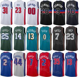 Printed Basketball Man Women Marcus Sasser Jersey 25 Kevin Knox II 24 Bojan Bogdanovic 44 Alec Burks 14 Ausar Thompson 9 Joe Harris 31 City Shirt Classic Breathable