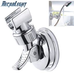 Bathroom Shower Heads Universal Adjustable Hand Holder Suction Cup Full Plating Rail Head Bracket Stable Rotation 230419