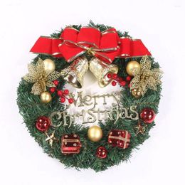 Decorative Flowers Cute Christmas Rattan Garland Artificial Wreath Home Ornaments For Front Door Decoration El Supermarket Layout Props