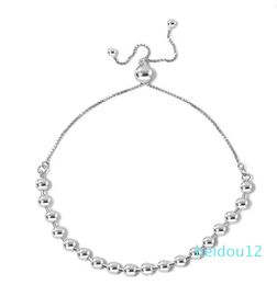 Women Bracelet Bridal Adjustable Open Silver Bead Ball Craft Smooth Fashion Jewellery Exquisite Anniversary