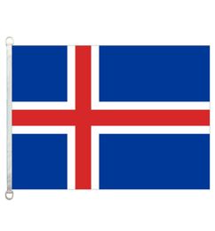 Iceland Flag Banner 3X5FT90x150cm 100 Polyester 110gsm Warp Knitted Fabric Outdoor Flag6771287