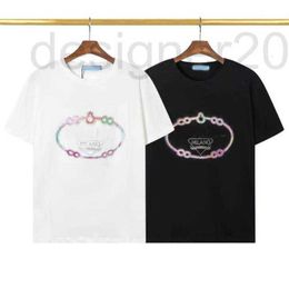 Men's T-Shirts Designer 2023 Men Tee t shirt Paris Stereoscopic letter drilling colours pattern short sleeve cotton women white black M-3XL B0Z0