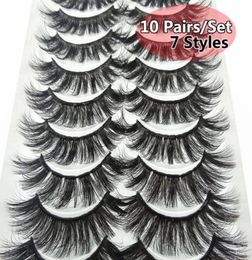 2019 NEW Full Volume 10 pairs Mink Eyelashes 3D Natural False Eyelashes Mink Lashes Soft Eyelash Extension Makeup Kit Cilios4369846