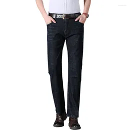 Men's Jeans Men Business Classic Spring Autumn Male Cotton Straight Stretch Brand Denim Pants Black Overalls Slim Fit Trousers 2023