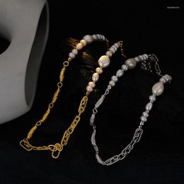 Chains Brand Genuine Luxury Real Jewels X2085 Textured Pearl For Girls With Sense Minority S925 Sterling Silver Light Baroque Ne