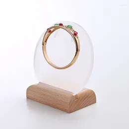 Jewelry Pouches Acrylic Wood Necklace Display Stand Storage Case Pendant Organizer Holder Earring Bracelet Shelf Props