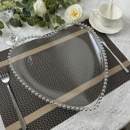Charger Plates Clear Plastic Tray Heart-shaped Plates 13 Inches Acrylic Decoration Plate For Table Setting