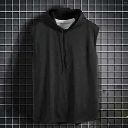 Men's Hoodies Sleeveless Mens Sweatshirts Casual Vest Top Solid Colour Hooded Hoodie Fashion Pullover Summer Harajuku Streetwear