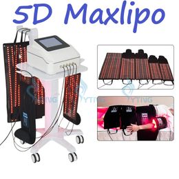 5D Maxlipo Lipolaser Machine Lipo Laser Fat Burning Belly Fat Removal Cellulite Reduction Body Slimming Machine with 5 Laser Pads