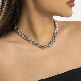Choker Hip Hop Collar Chain Women's Jewelry Simple Metal Temperament Versatile Retro Small Personality Watch Necklace C