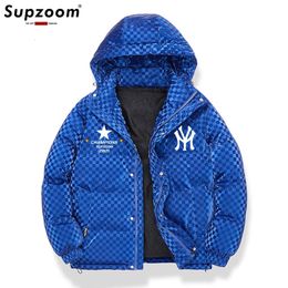 Men s Jackets Supzoom Arrival Casual Print Mens Winter Trendy Hooded Bread Couple Bright Face Starry Thickened Coat Cotton padded 231120